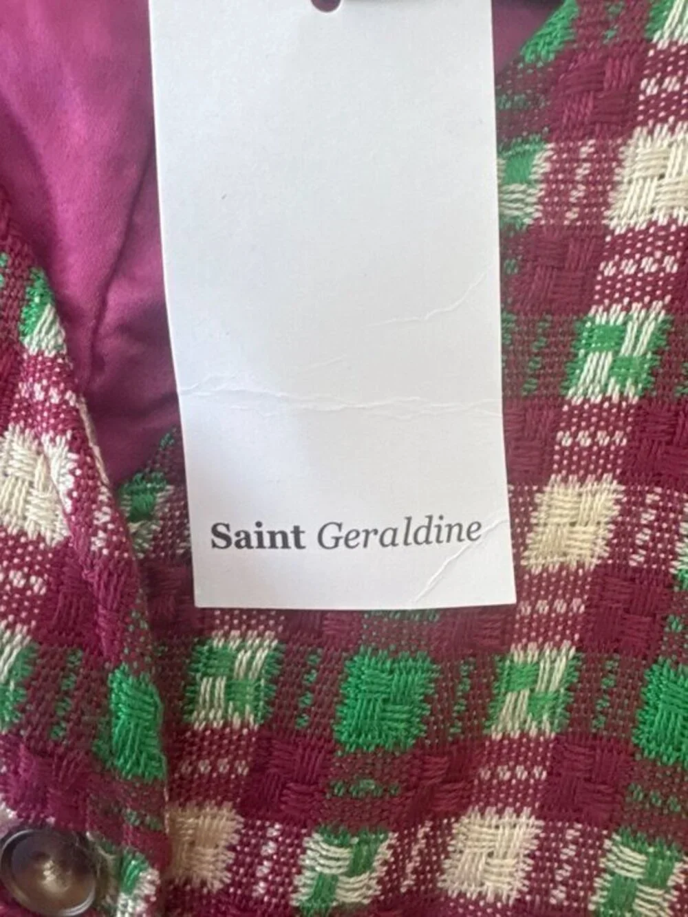 New Saint Geraldine Extra Large Plaid Button-Up Vest With Satin Lining